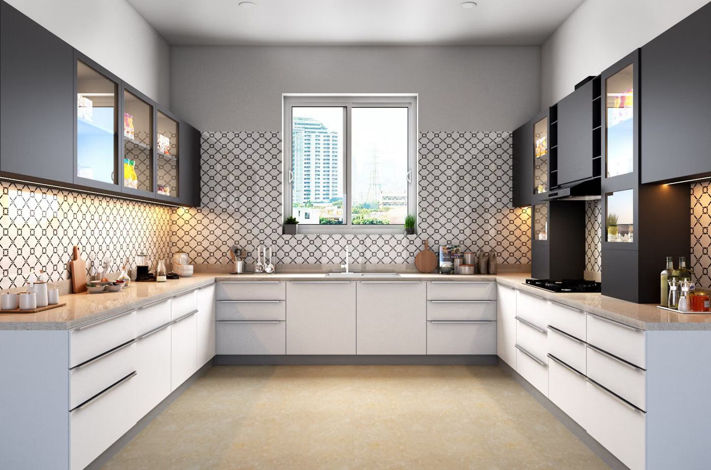 Handleless Modular Kitchen